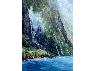 Waiehu Waterfall - North Cliffs, Molokai by Betty Hay Freeland (1941-2023)